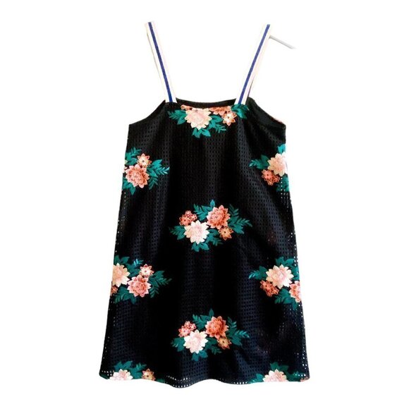 Zara‎ Trf embroidered black mesh mini dress size S - Picture 2 of 10